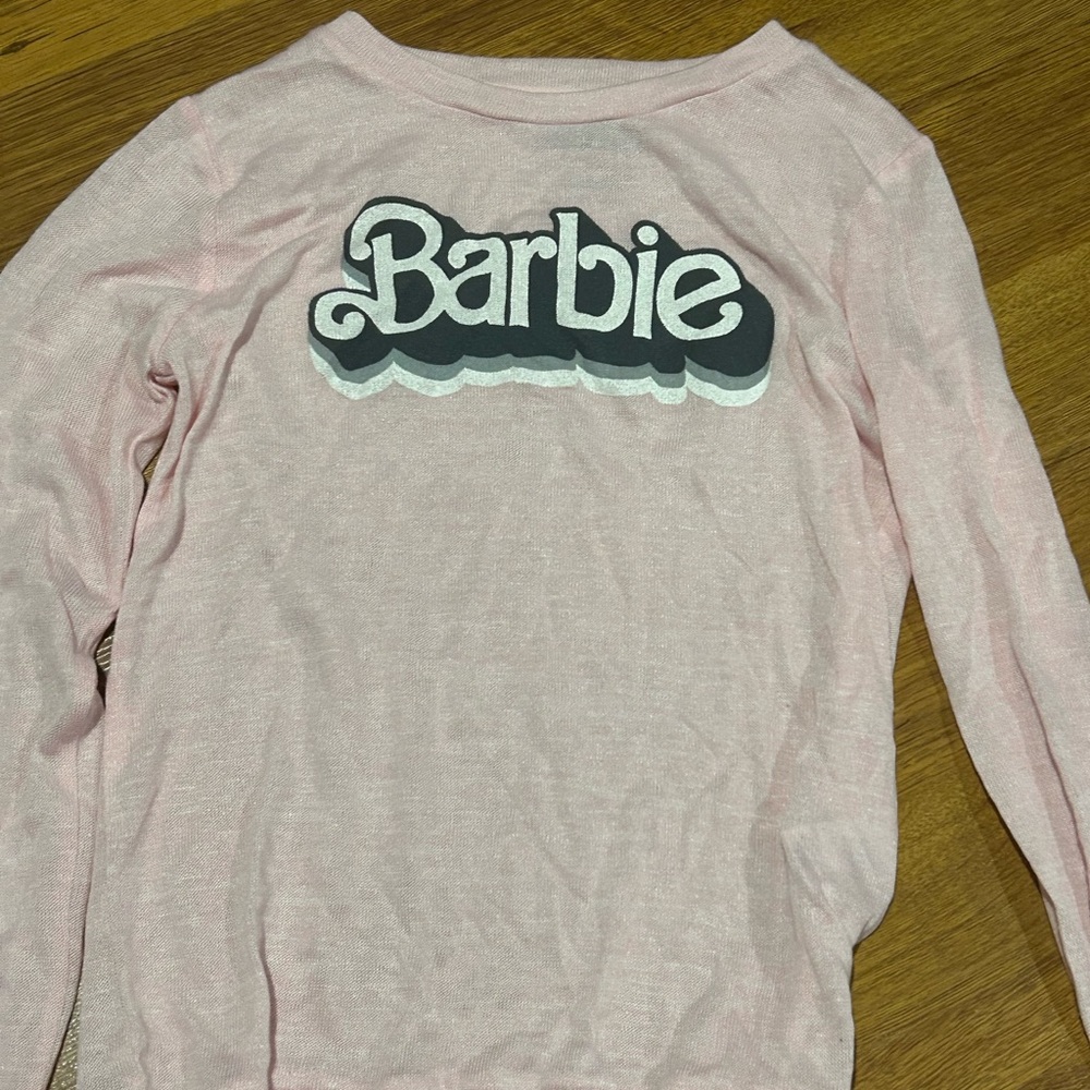 Barbie Pastel Pink Long Sleeve Shirt Sweater